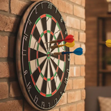 Dart Board - 18-Inch Double Sided Flocked with Iron Numbers and 6 Steel Darts Toys & Games Dartboards