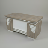Executive Desk - 1.4m Light Wood with Horizontal Slat Design