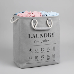 Large Laundry Basket with Care Symbols Dual Handles Foldable Storage Home & Garden Laundry Baskets