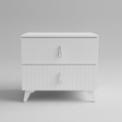 Bedside Drawer - Modern 48cm x 40cm x 50cm with 2 Drawers