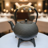Japanese Cast Iron Tetsubin Kettle 1600ml Hobnail Rope Handle with Trivet Stand Kitchen & Dining Stovetop Kettles