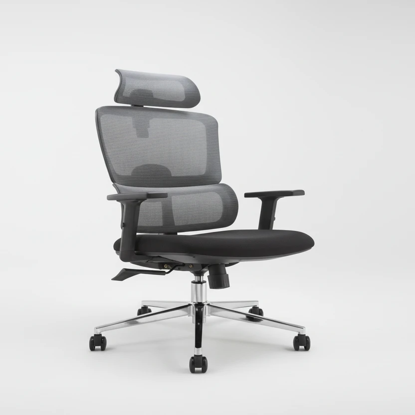 Premium Executive Office Chair - Ergonomic Mesh with Headrest & Footrest Furniture Office Chairs