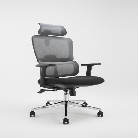 Premium Executive Office Chair - Ergonomic Mesh with Headrest & Footrest