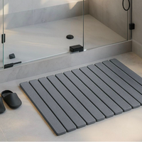 Dish Drying Mat - 60x40cm Fast Drying Diatomite Stone Slatted Kitchen Counter and Bath Mat Grey White Kitchen & Dining Dish Drying Mats