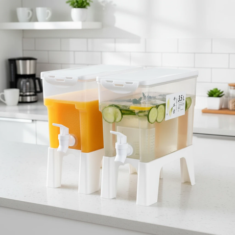 Juice Dispenser - 3L Plastic with Tap & White Stand Kitchen & Dining Beverage Dispensers