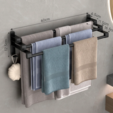 3-Layer Wall Mounted Towel Rack 60x16.5x12.5cm ABS Carbon Steel Adhesive or Screw Black White Home & Garden Towel Racks