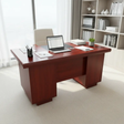 Office Desk - 1.2m Mahogany Executive with Cable Grommets and Twin Pedestal Base Furniture Desks