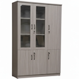 Bookshelf - Modern 80cm x 40cm x 200cm with Glass & Wood Doors Furniture Bookcases & Standing Shelves