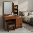 Walnut Dressing Table with Mirror & Storage Dressing Tables
