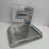 French Fries Basket - Heat-Resistant Stainless Steel with Tray Large Set Kitchen & Dining Roasting Pan Racks
