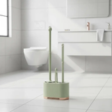 Toilet Brush Set - 3-in-1 with Rim Brush and Holder Wall Mount White Light Green Home & Garden Toilet Brush & Holder Sets