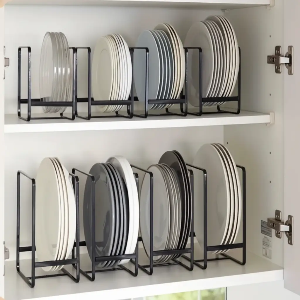 Dish Rack - Heavy-Duty Metal Vertical Plate and Bowl Organiser Matte Kitchen & Dining Dish Racks