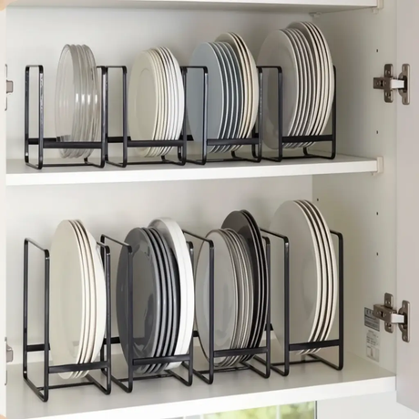 Dish Rack - Heavy-Duty Metal Vertical Plate and Bowl Organiser Matte Kitchen & Dining Dish Racks