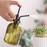Retro Embossed Glass Plant Mister Spray Bottle Olive Green 300ml Home & Garden Lawn & Garden Sprayers