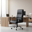 Executive Chair - High Back PU Leather with Loop Armrests and Grey Five-Star Base Furniture Office Chairs