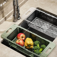 Sink Colander - Extendable Acrylic Over-Sink Drain Basket Kitchen & Dining Colanders