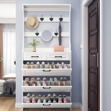 Hallway Cabinet - Multi-Function Shoe Storage with Coat Rack 220cm Furniture Storage Cabinets & Lockers