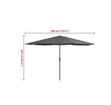 Grey Outdoor Umbrella with Base | Large Patio Sunshade | 390 cm x 247 cm