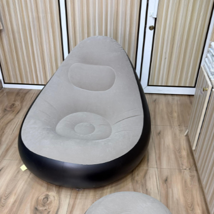 Inflatable Sofa Seat with Footstool and Manual Pump