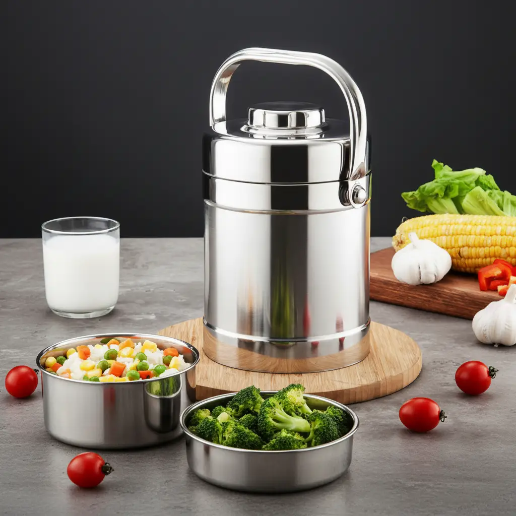 Lunch Container - Stainless Steel 2L Insulated Stackable Multi-Layer Airtight Kitchen & Dining Lunch Containers