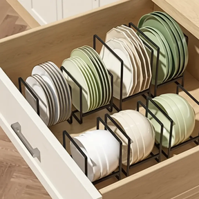 Dish Rack - Heavy-Duty Metal Vertical Plate and Bowl Organiser Matte Kitchen & Dining Dish Racks