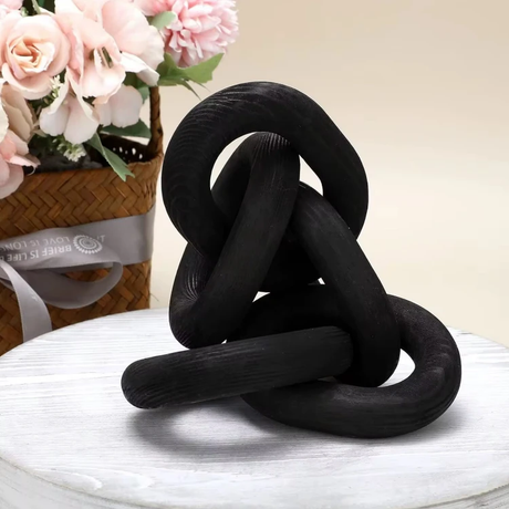Decorative Chain Sculpture - Modern Interlocking Link Design Home & Garden Sculptures & Statues