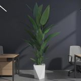 Real Touch Strelitzia Artificial Plant 180cm with White Geometric Pot Home & Garden Artificial Non-Flowering Plants