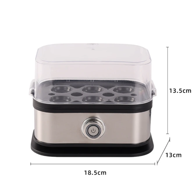 Mountal Electric Egg Boiler 6-Egg Stainless Steel with Timer and Water Measuring Cup 18.5x13x13.5cm Kitchen & Dining Egg Cookers