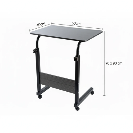 Adjustable Rolling Laptop Desk 60x40cm with Wheels Height 70-90cm Home & Garden Workspace Tables