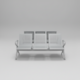 Waiting Bench - Heavy Duty 3-Seater Metal Silver