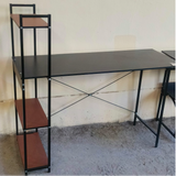 Industrial Study Desk with 4-Tier Side Shelves Study Desk Desks