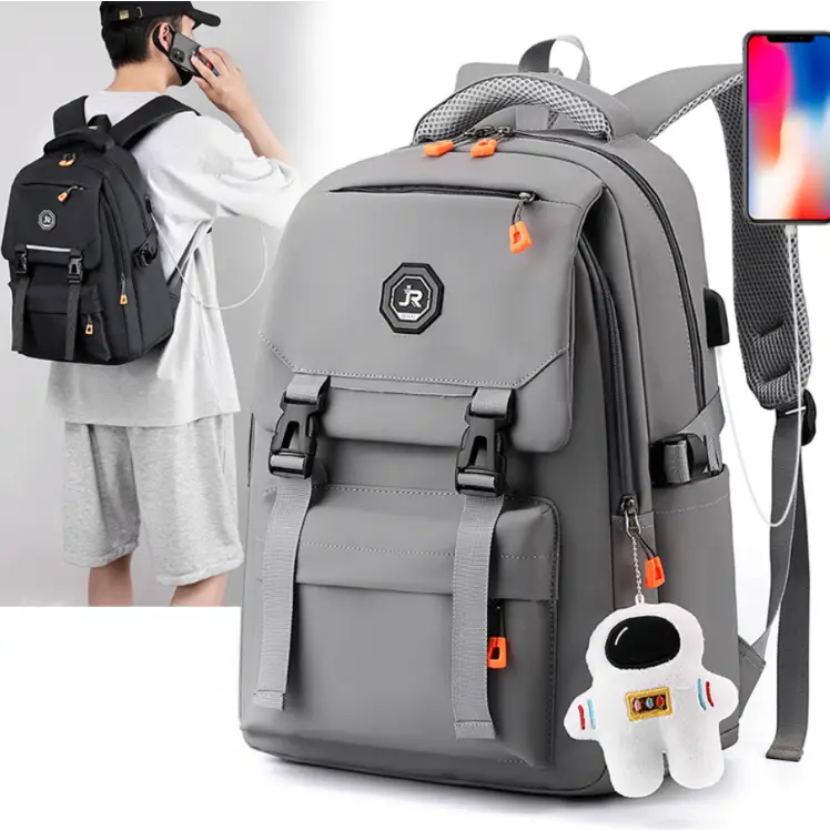 School Bag - JR Waterproof Large Capacity USB Charging Port Backpack Bags & Luggage School Backpacks
