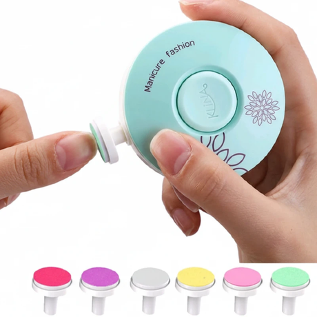 Electric Baby Nail Trimmer 6 Pads Infant Safe Mint Green Pink Home & Garden Baby Health & Grooming Kits