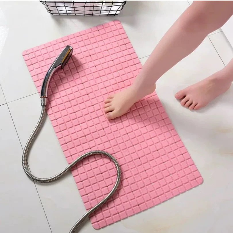 Plaid Anti-Slip Bath Mat with Suction Cups Soft PVC Home & Garden Bath Mats & Rugs