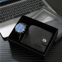 Men's Gift Set - Watch and Leather Wallet in Gift Box Fashion Accessories Watches