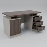 Office Desk - Modern 1.4m with Drawers & Cabinet Furniture Desks