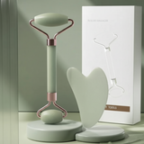 Anti Aging Face Roller and Guasha Stone Set Natural Jade Facial Massage Tool