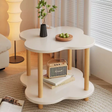 Modern Wooden Flower Shape Side Table 59x45x57cm 2-Tier Coffee Table Nightstand Walnut Cream Home & Garden End Tables