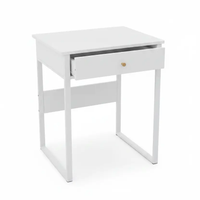 Compact White Student Desk with Single Drawer Study Desk Desks