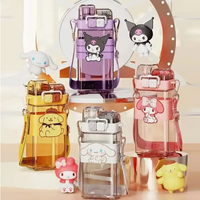 Kids Water Bottle - Sanrio Cartoon Double Drink Large Capacity Square Bottle with Strap Kids & Baby Water Bottles