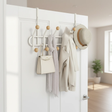 Heavy Duty Over-The-Door Rack 51x23cm 10 Wood Ball Hooks White Metal Coat Hat Towel Organizer Home & Garden Garment Racks