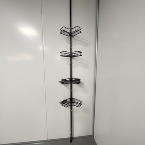 4-Tier Telescopic Corner Bathroom Shower Caddy Organizer 109-290cm Adjustable No-Drill Matte Black Home & Garden Uncategorized