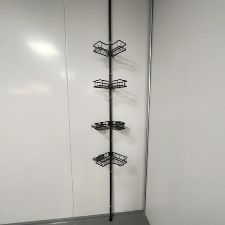 4-Tier Telescopic Corner Bathroom Shower Caddy Organizer 109-290cm Adjustable No-Drill Matte Black Home & Garden Uncategorized