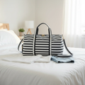 Waterproof Striped Duffel Sports Bag with Shoe Compartment Bags & Accessories Gym Duffel Bags