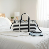 Waterproof Striped Duffel Sports Bag with Shoe Compartment Bags & Accessories Gym Duffel Bags