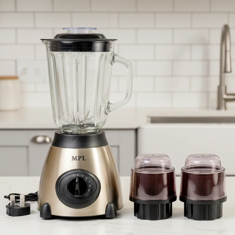 MPL-66 3 in 1 Blender Food Processor with Glass Jar Kitchen & Dining Food Processors