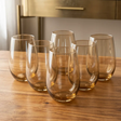 Drinking Glass Set - Oval Amber Tinted 450ml Set of 6 Kitchen & Dining Drinkware Sets