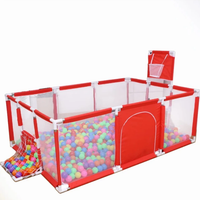 Baby Play Pen with Basketball Hoop Football Goal and 30 Balls Kids Safety Fence Home & Garden Play Yards
