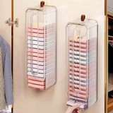 Wall Mounted Underwear Socks Organizer Box 10x8.5x30cm Transparent Ribbed Acrylic Space Saving Home & Garden Closet Organizers