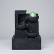 Tranquil Cascade LED Tabletop Fountain Three-Tier with Crystal Ball 27x14x20cm Home & Garden Fountains